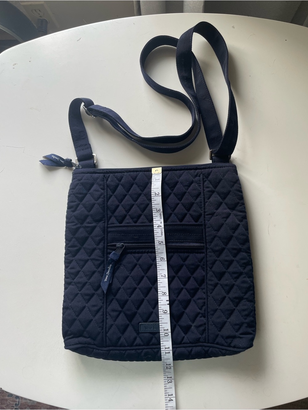 Vera Bradley Quilted Navy Crossbody Bag with Front Zip - Picture 3 of 7